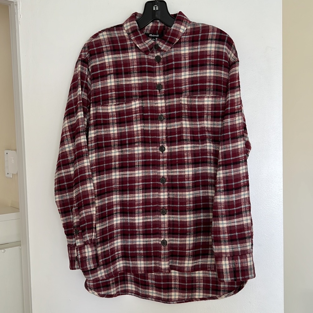 Madewell Flannel Oversized Ex-Boyfriend Shirt in Carl Plaid. - Picture 3 of 12